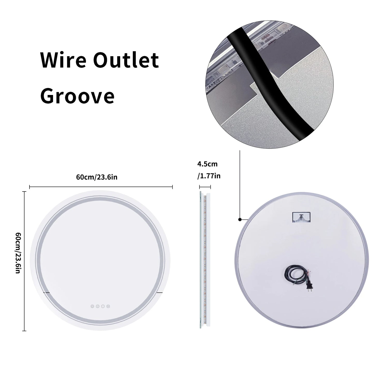 Large Round LED Bathroom Mirror