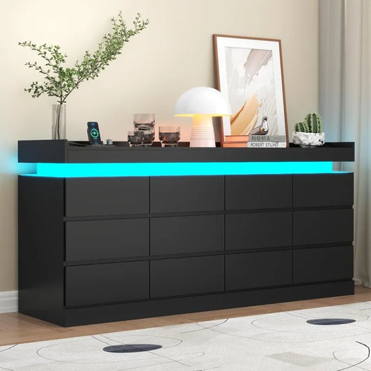 12 Drawer Dresser with LED Lights