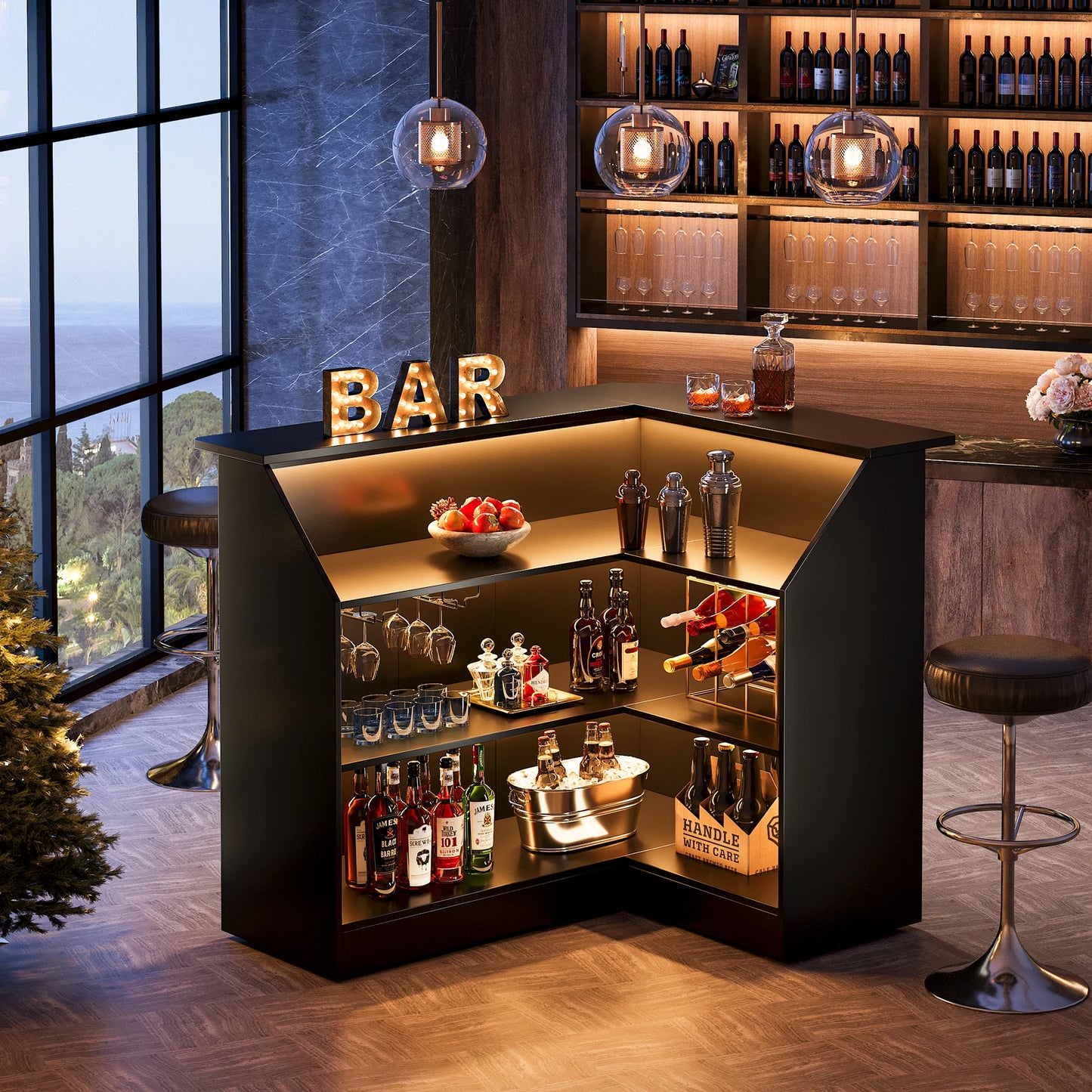 Corner Bar Cabinet