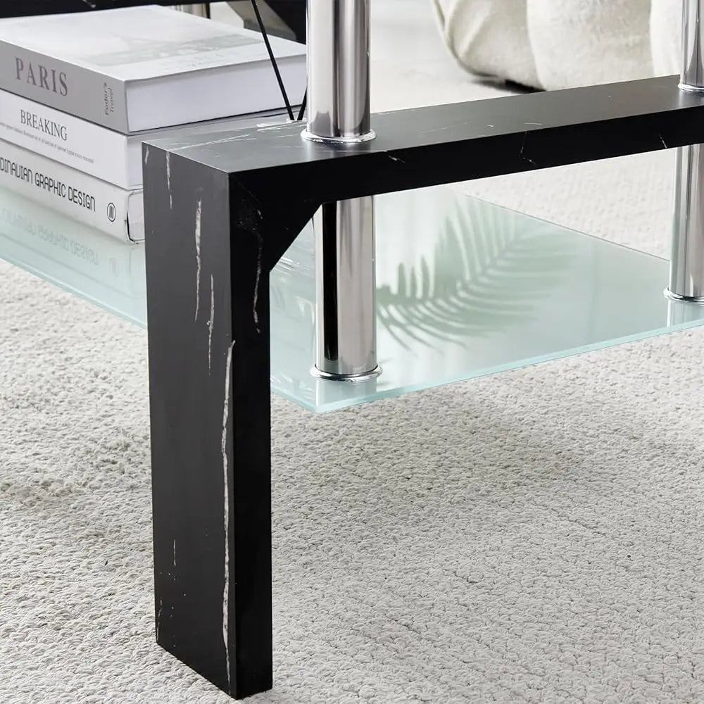Modern Coffee Table with Wooden Legs