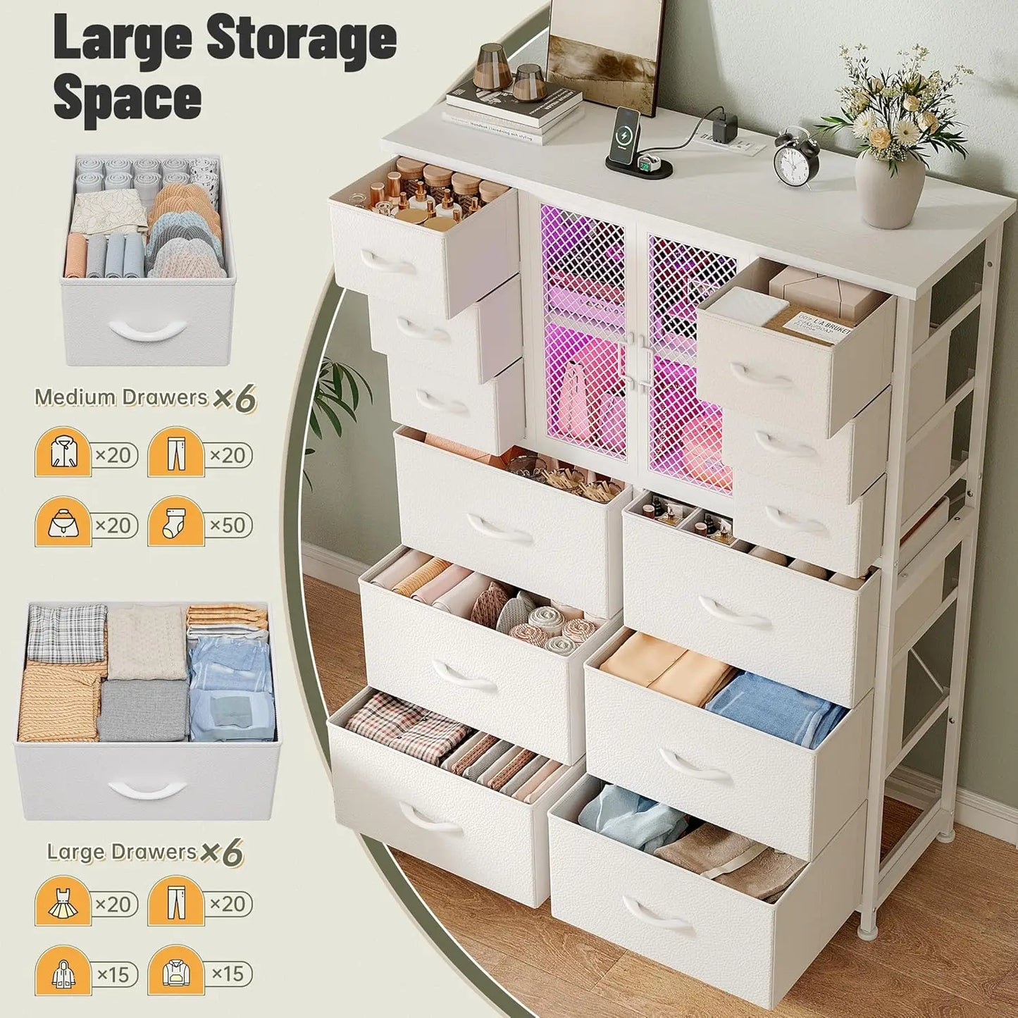Tall Dresser with Charging Station