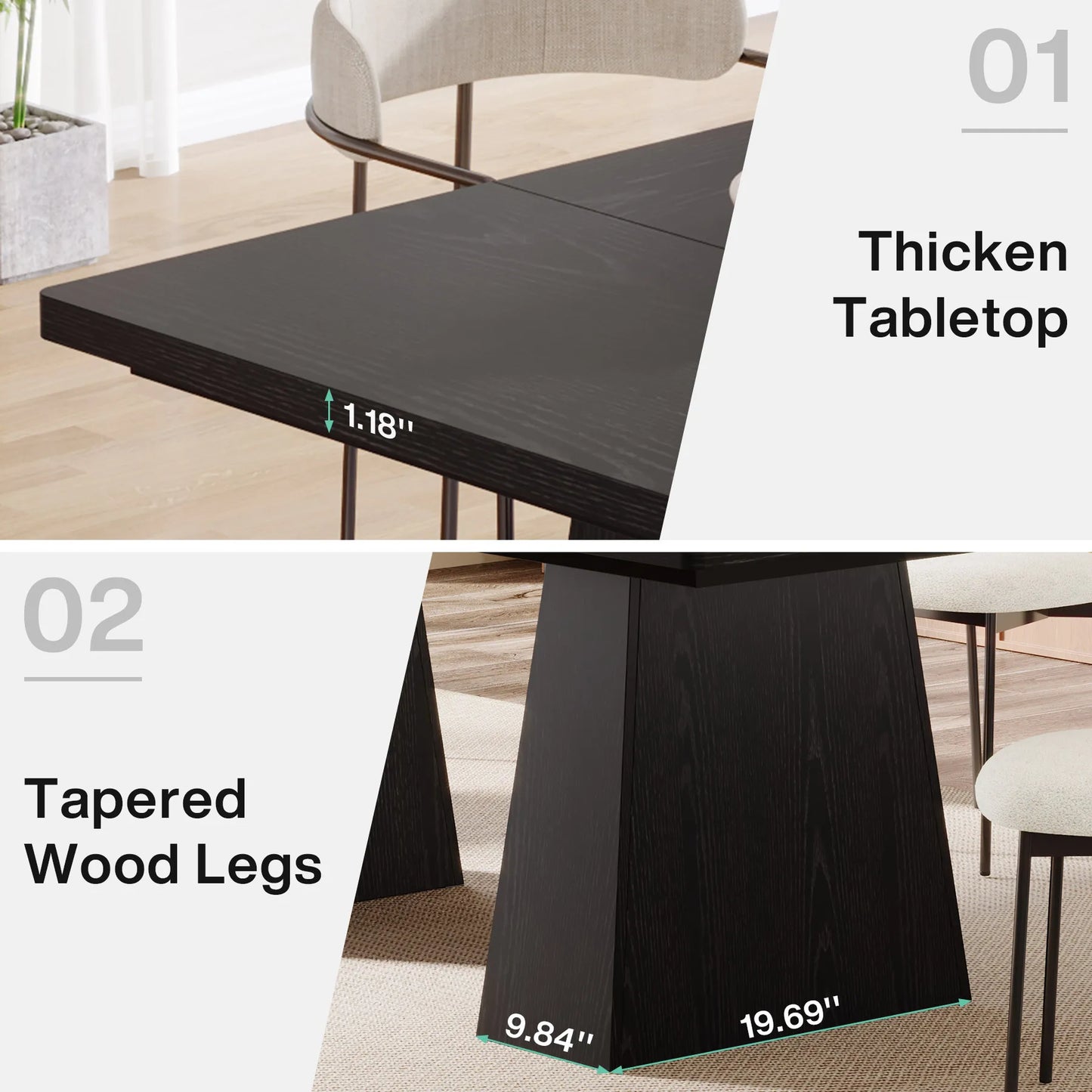 Modern Black Dining Table