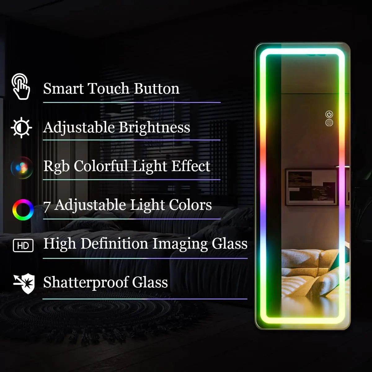 Full Body Mirror with LED Lights