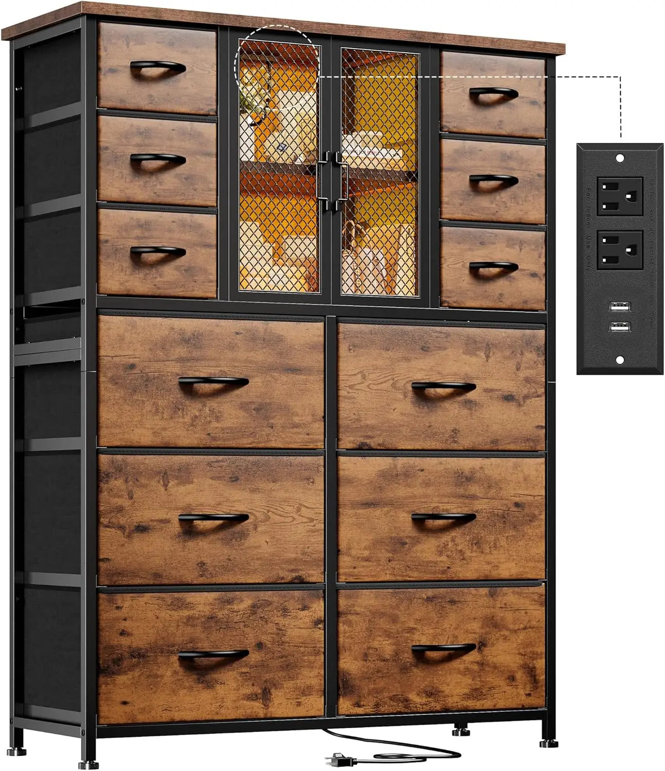 Tall Dresser with Charging Station