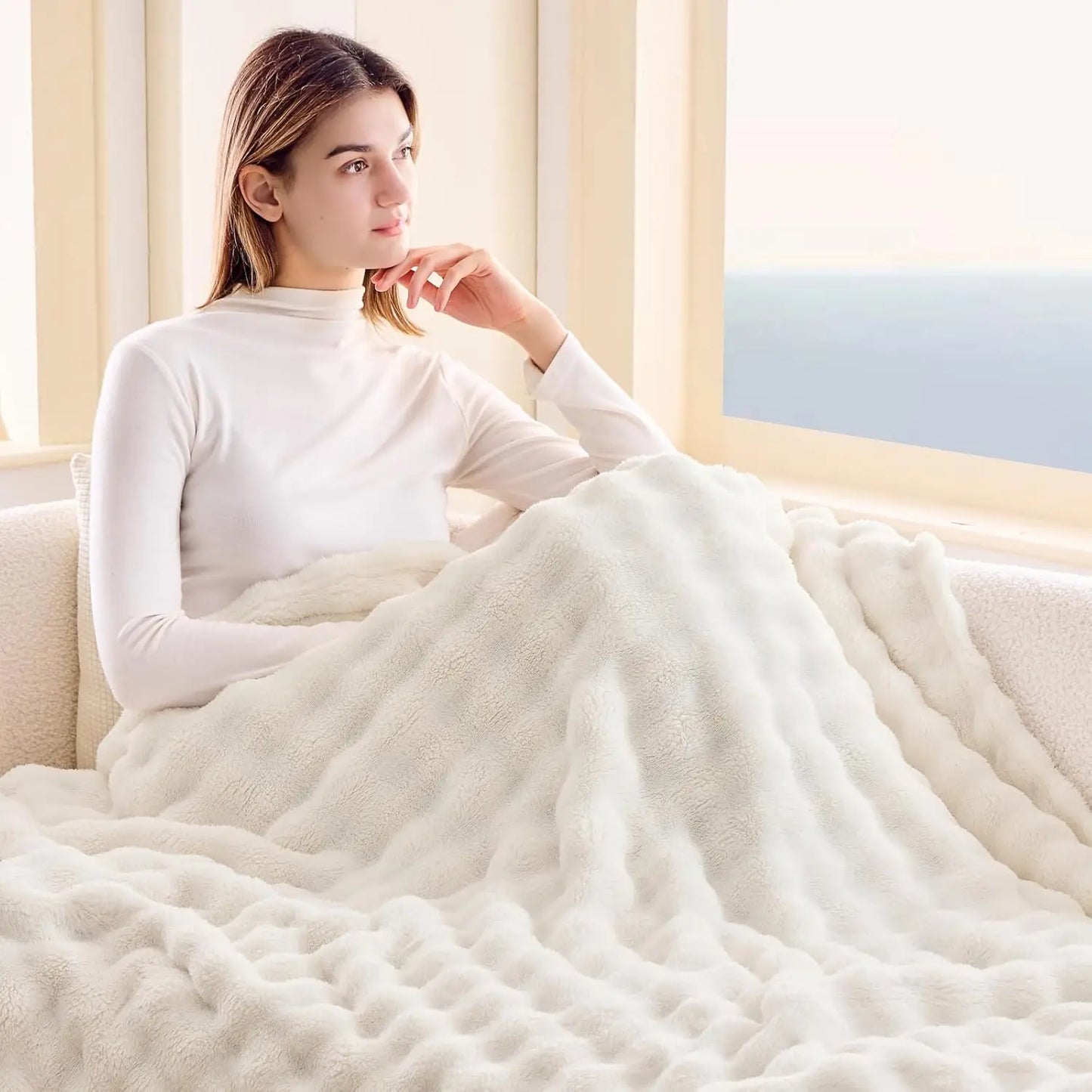 Faux Fur Fluff Blanket