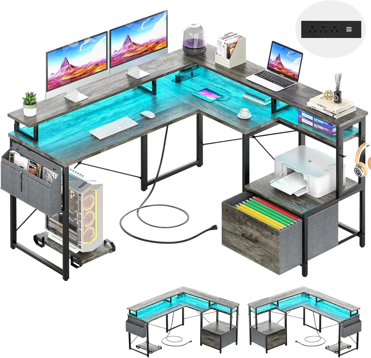 L Shaped Corner Computer Desk