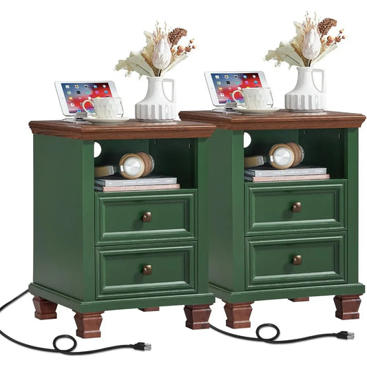 Farmhouse Nightstand Set of 2