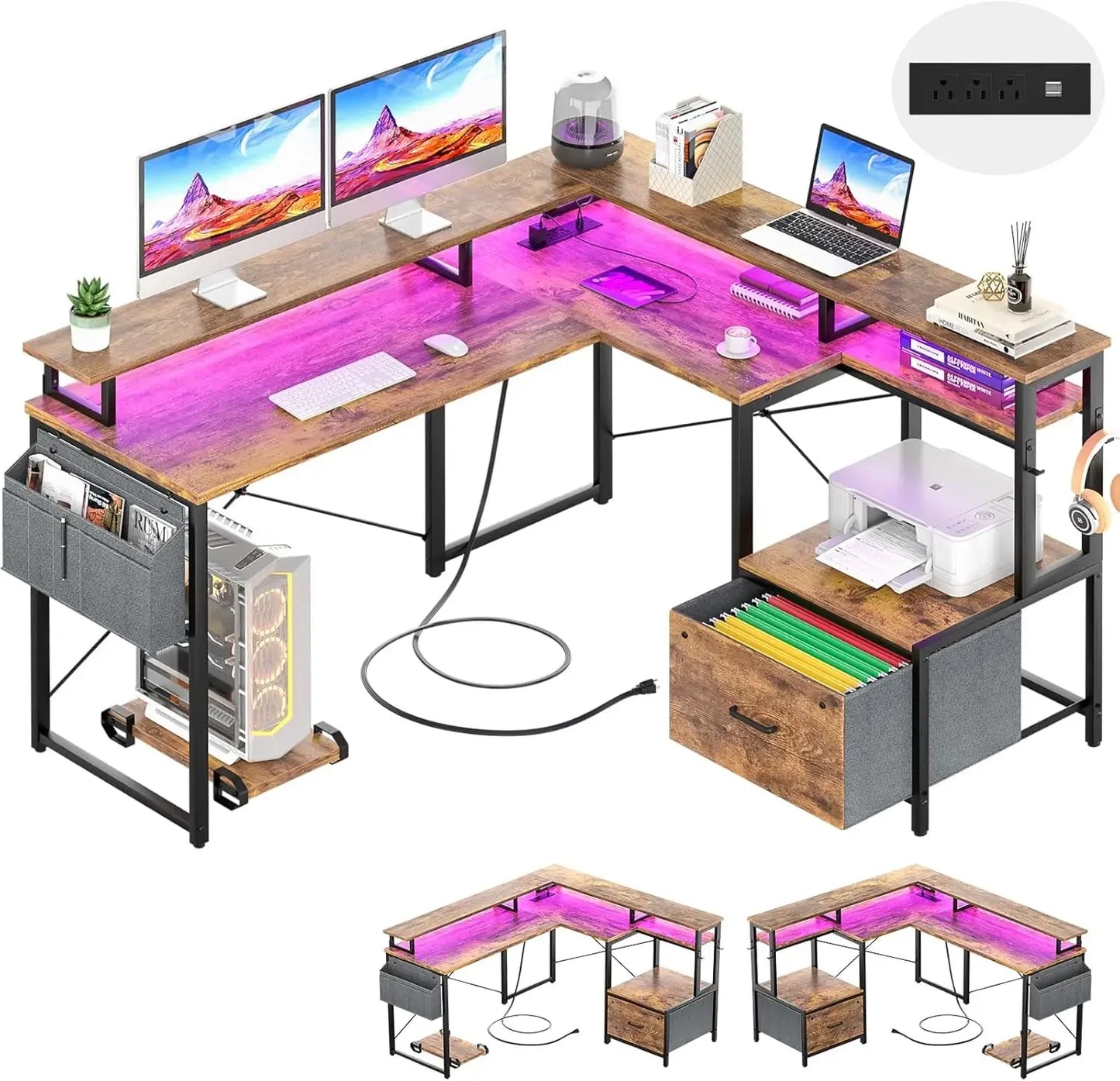 L Shaped Corner Computer Desk