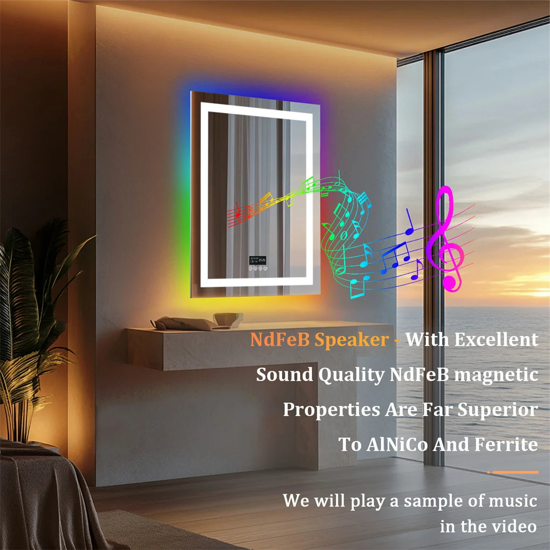 Large LED Backlight Bedroom/Bathroom Mirror