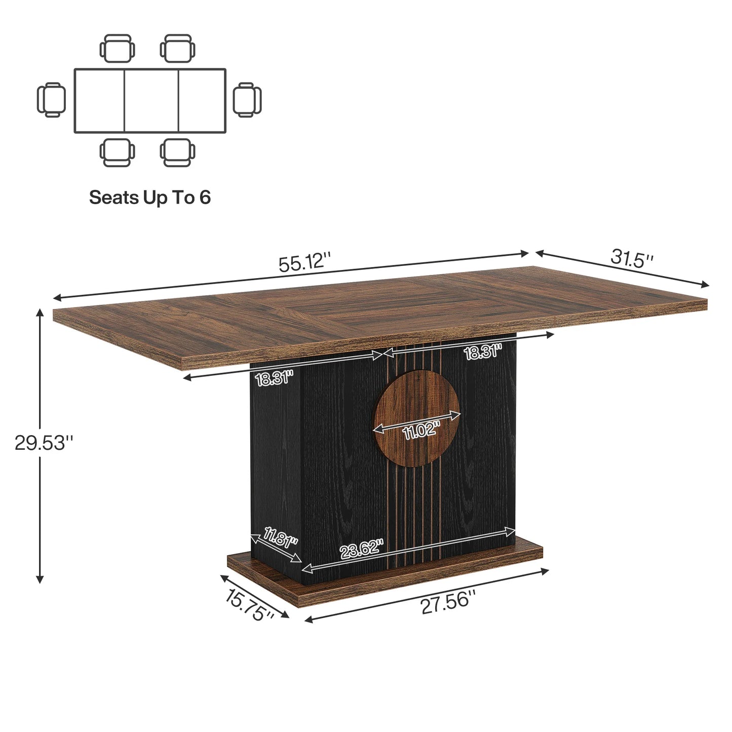 Rectangular Farmhouse Dining Table