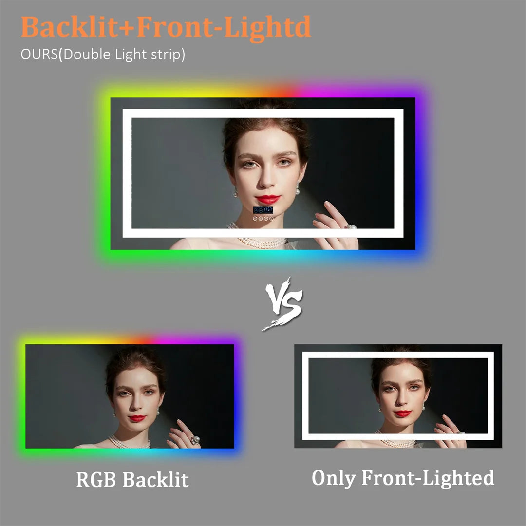 Large LED Backlight Bedroom/Bathroom Mirror