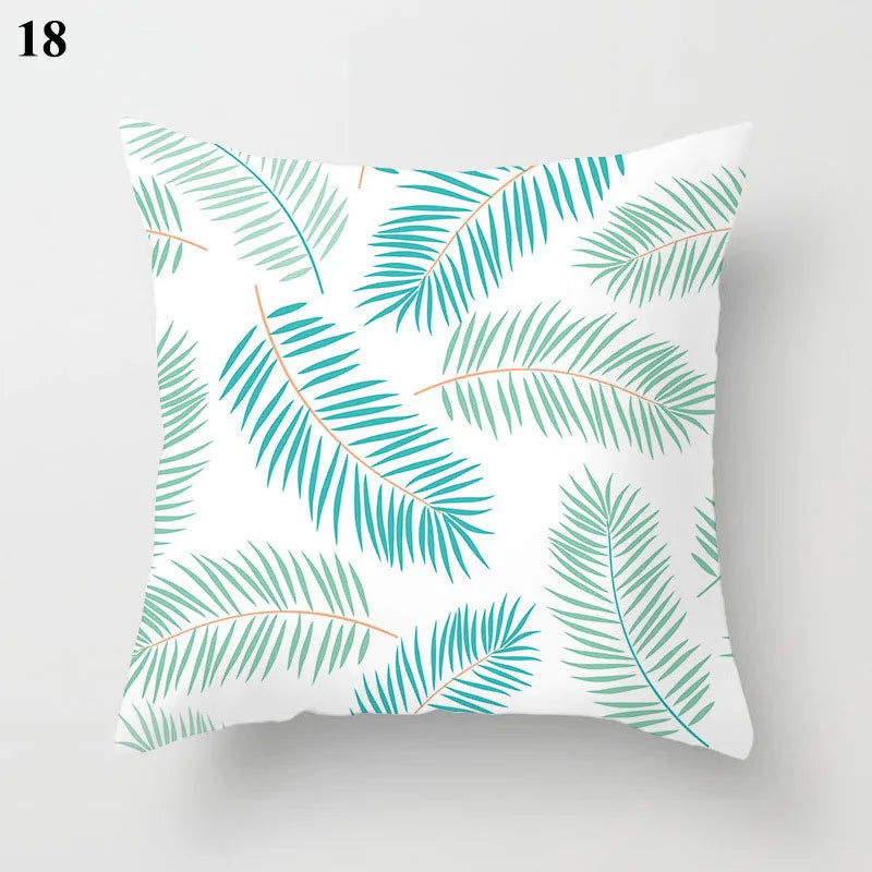Designer Teal Green Pillow Sham with Chic Print Accent