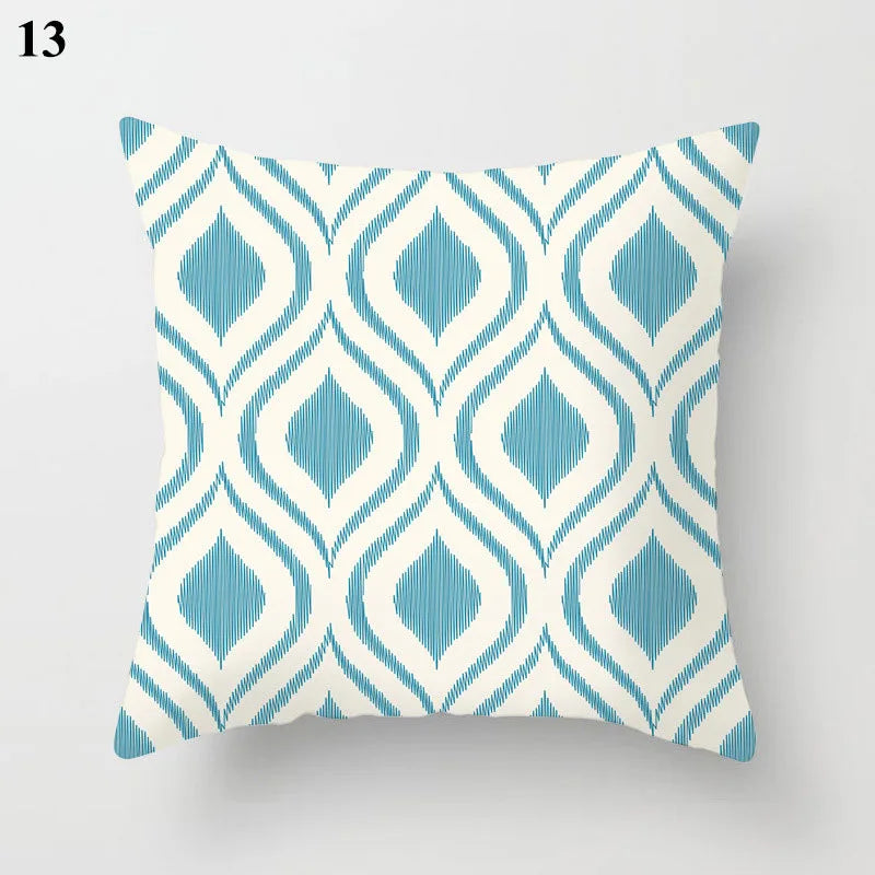Designer Teal Green Pillow Sham with Chic Print Accent