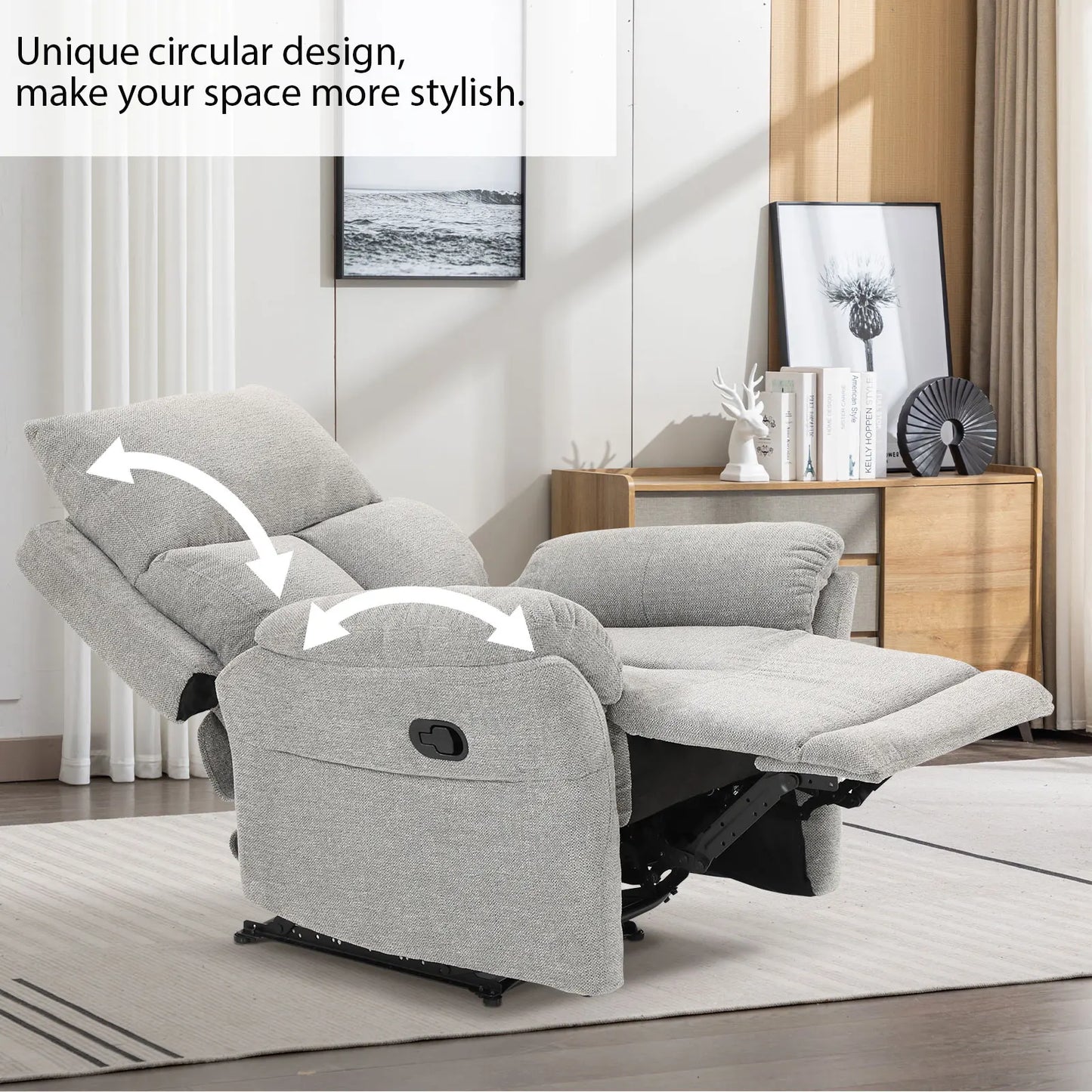 Breathable Overstuffed Recliner
