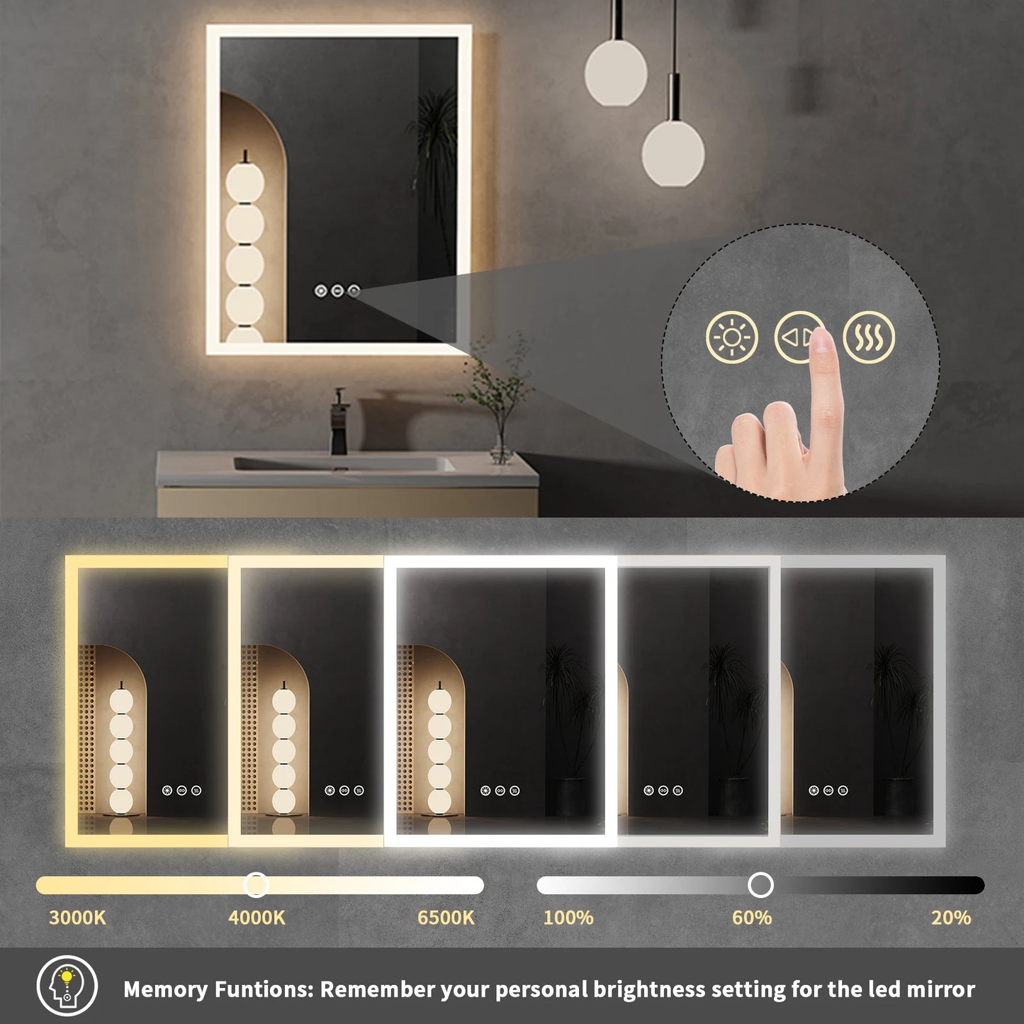 Lighted Bathroom Vanity Mirror