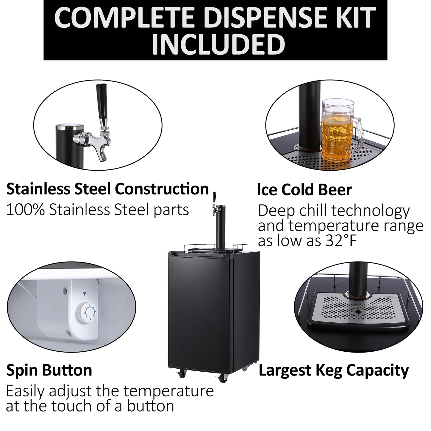 Full size Kegerator and Keg Beer Cooler