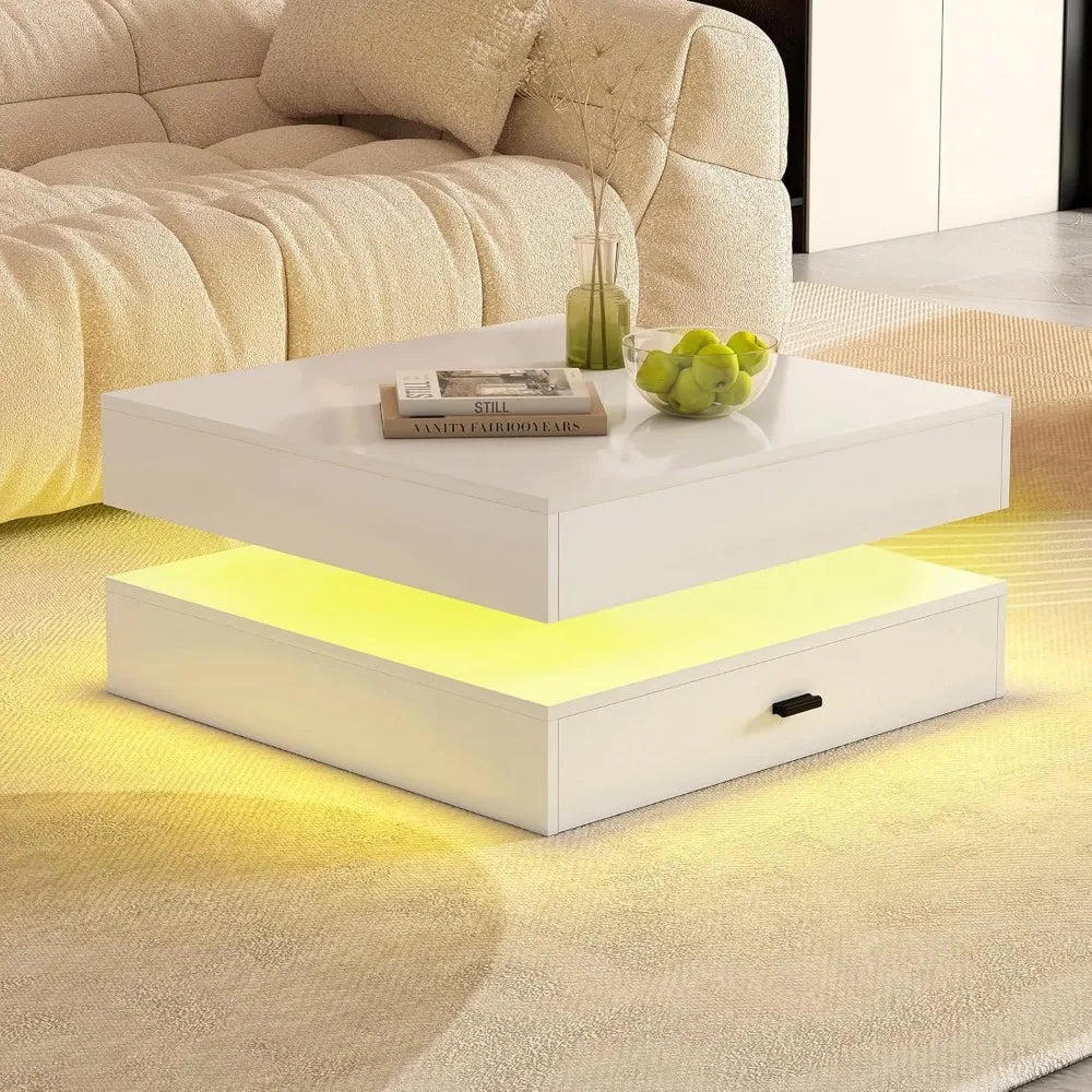 2-Tier LED Coffee Table