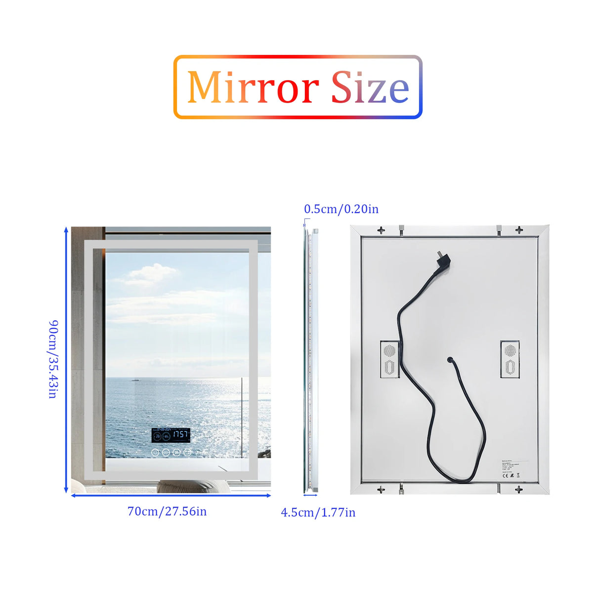 Large LED Mirror for Bedroom and Bathroom with Backlight - The Decor Authority