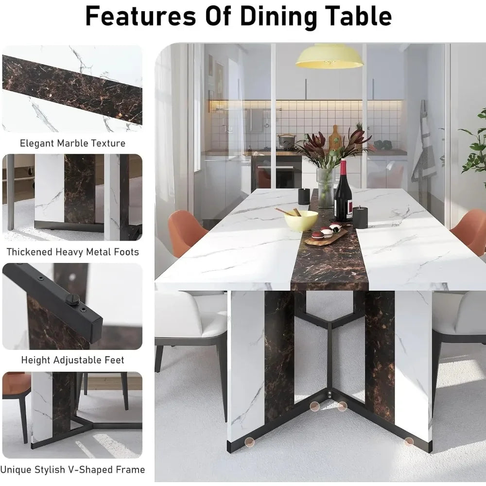 Large Marbled Dining Table