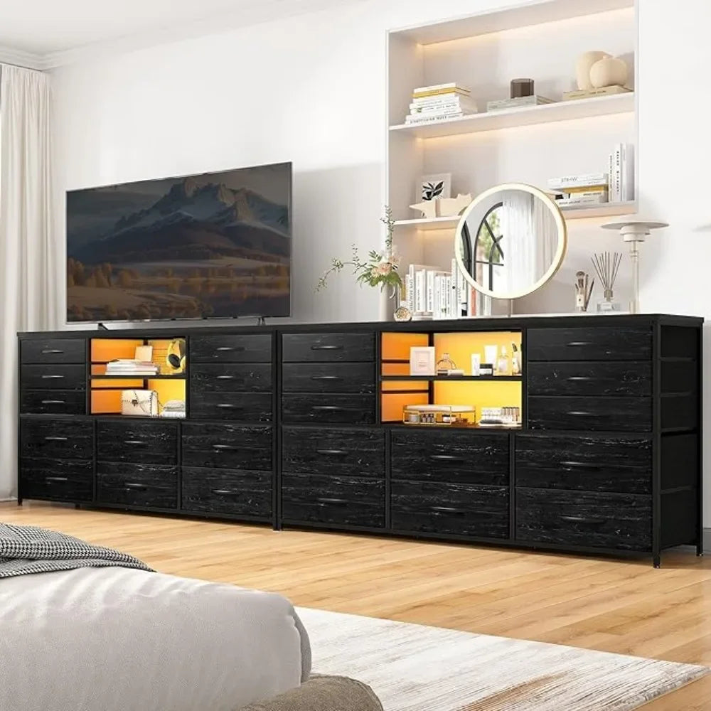 Dresser with LED Lights & Power Outlets