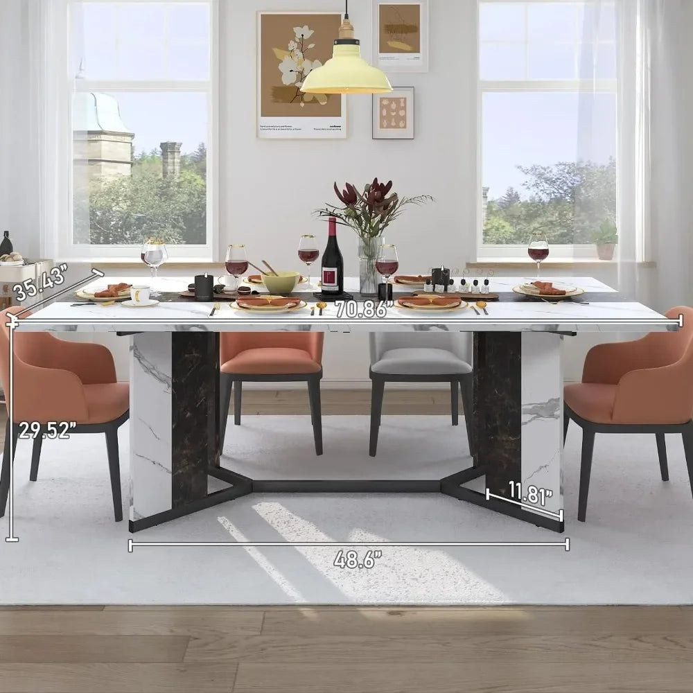 Large Marbled Dining Table