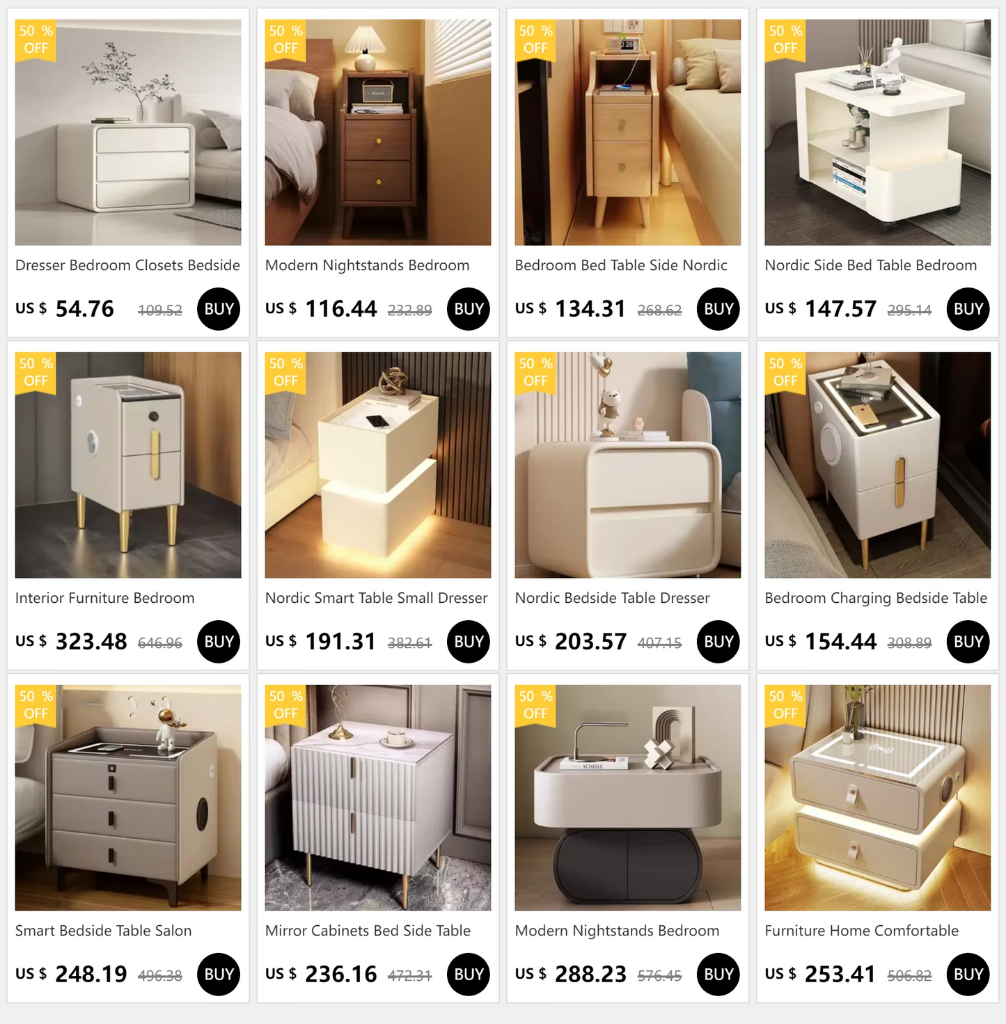 Bedside Table with Intelligent Sensor Light
