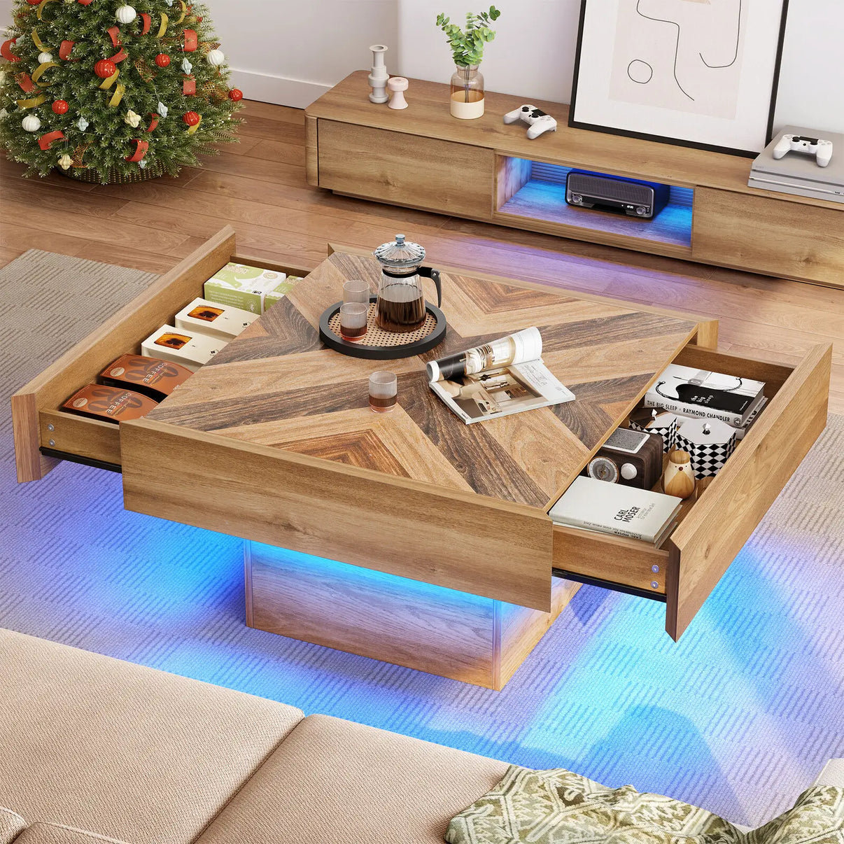 Wooden LED Coffee Table - Stylish & Modern Design for Your Living Room - The Decor Authority