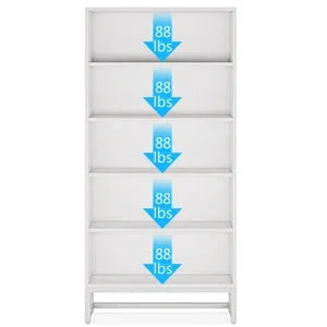Tall Bookcase Black Bookshelf, 70.8” Large Bookcases Organizer, Heavy Duty Library Bookcase