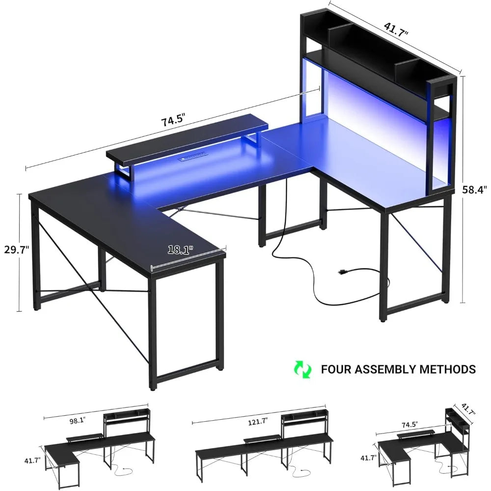 U Shaped Computer Desk  w/ Hutch