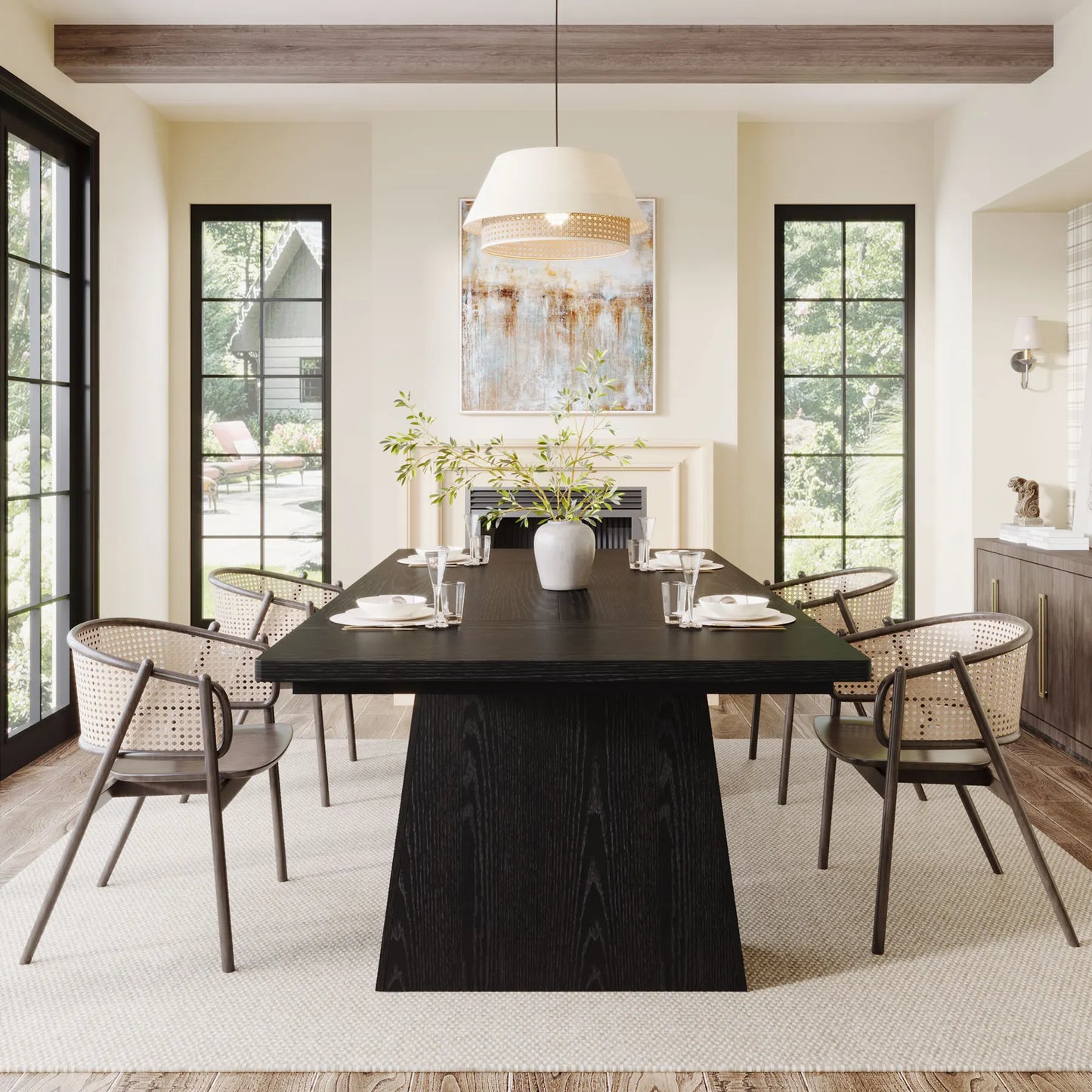Modern Black Dining Table