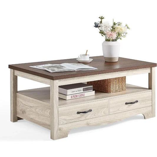 Farmhouse Coffee Table with Storage