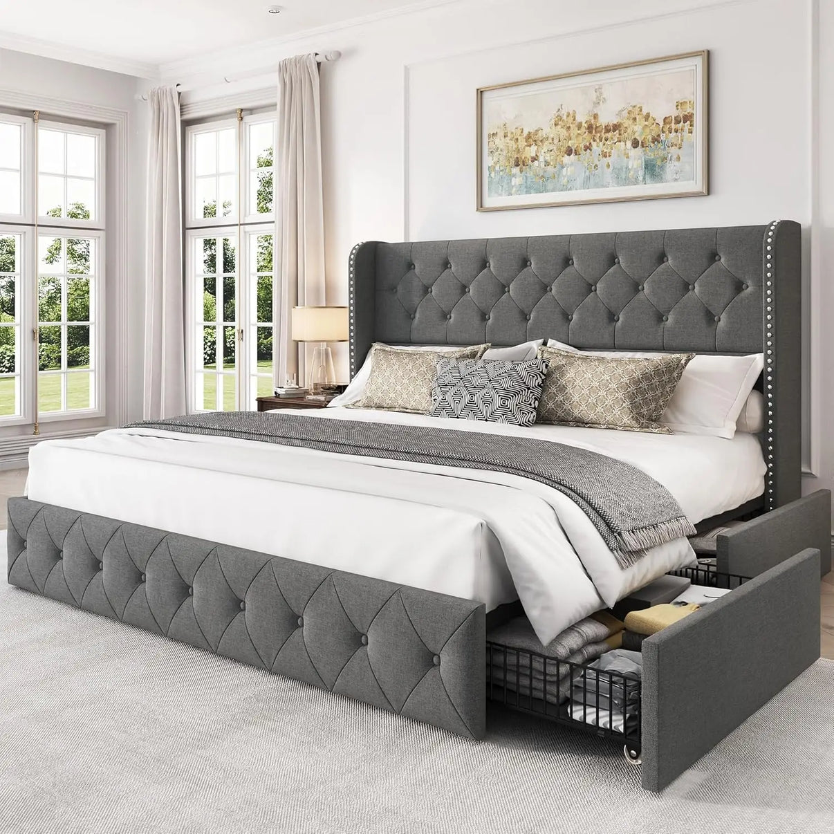 Bed Frame with Headboard - The Decor Authority