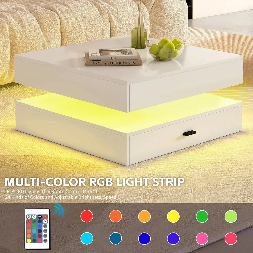 2-Tier LED Coffee Table