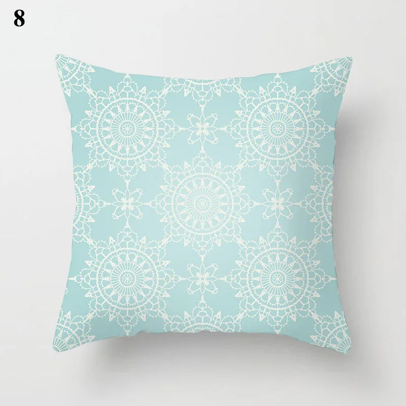 Designer Teal Green Pillow Sham with Chic Print Accent