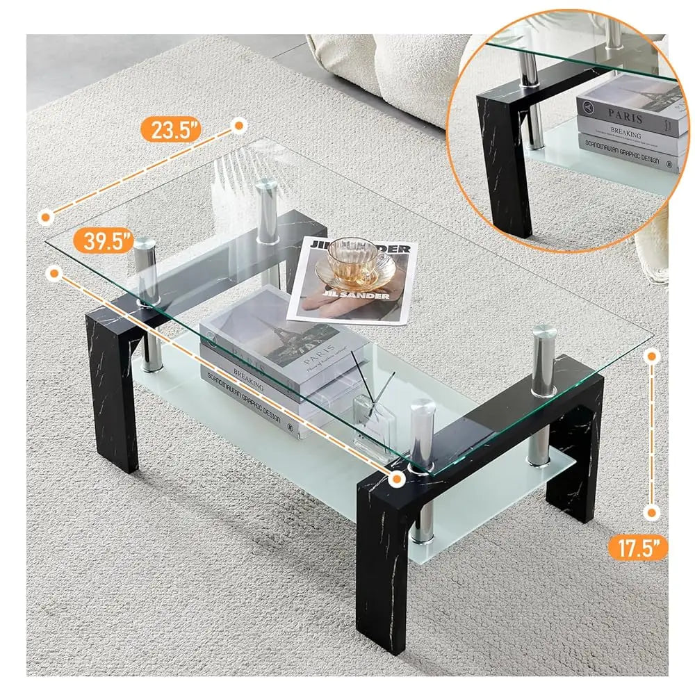 Modern Coffee Table with Wooden Legs