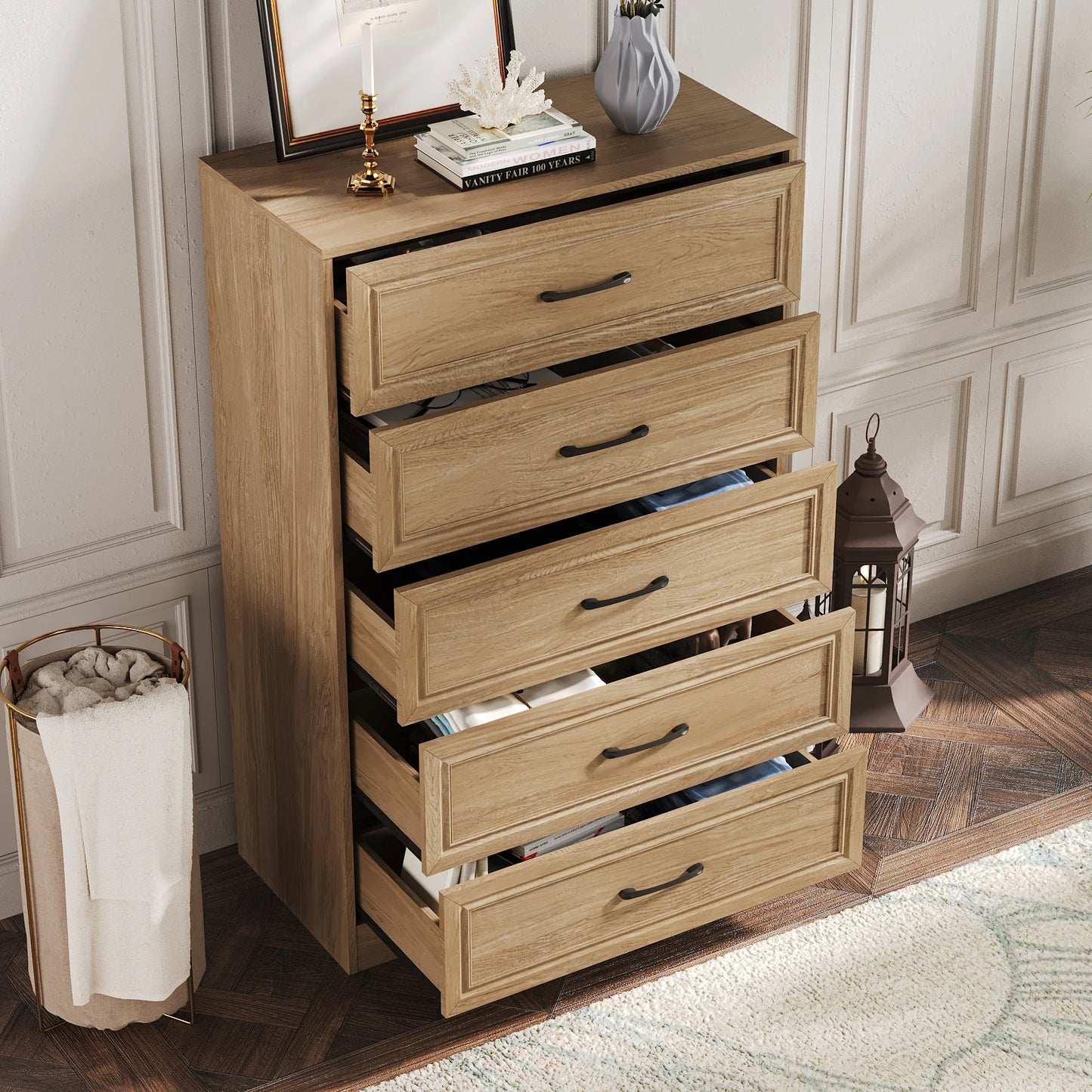 Farmhouse Wooden Bedroom Dresser