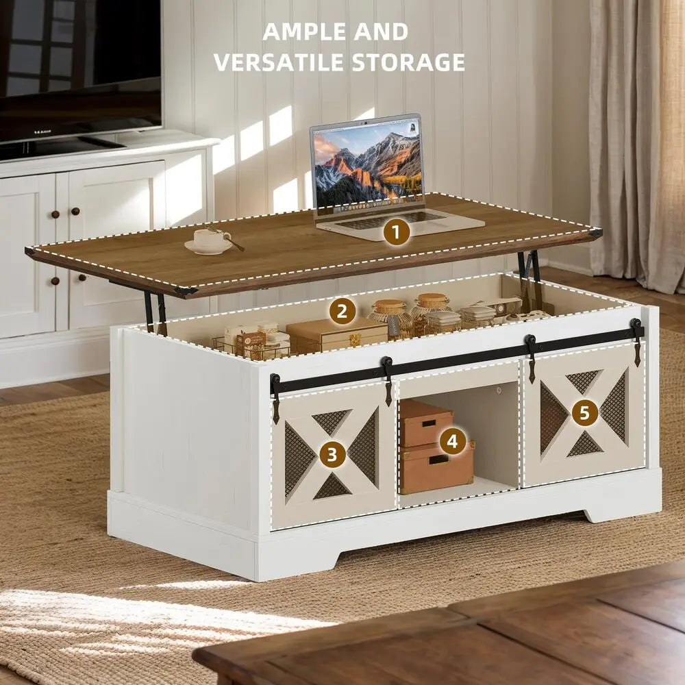 Farmhouse Coffee Table with Lift Top