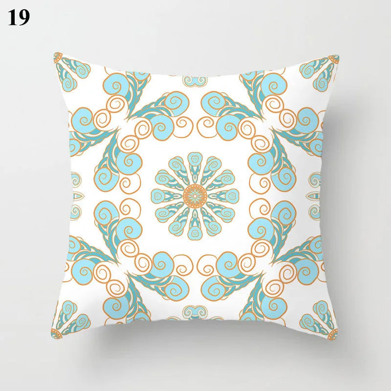 Designer Teal Green Pillow Sham with Chic Print Accent
