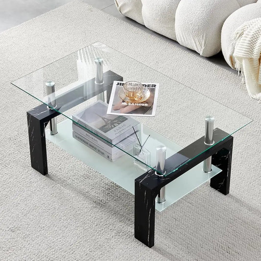Modern Coffee Table with Wooden Legs