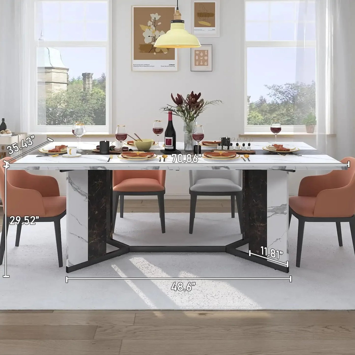 Large Marbled Dining Table