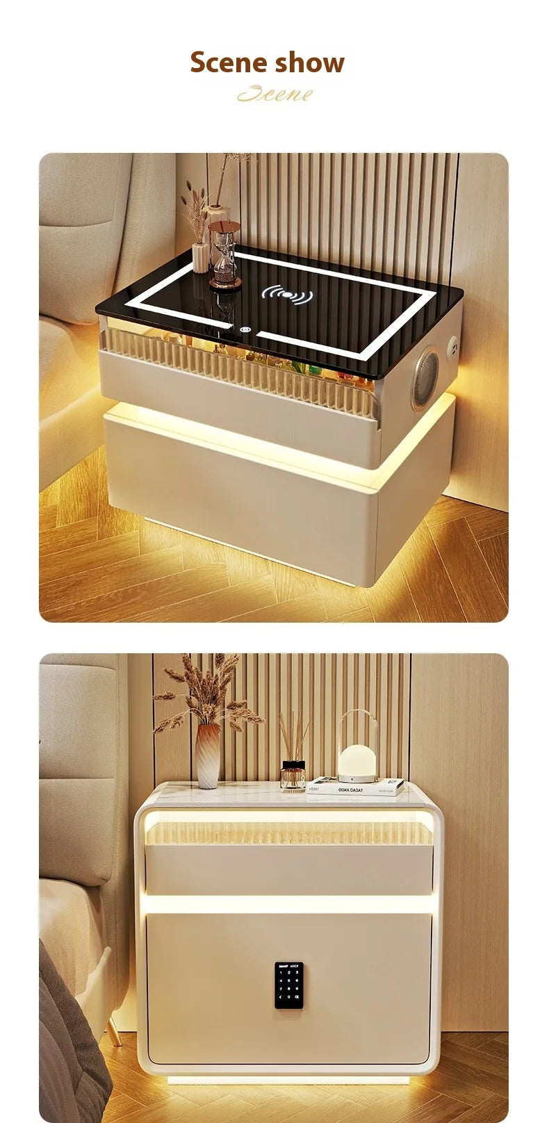 Bedside Table with Intelligent Sensor Light