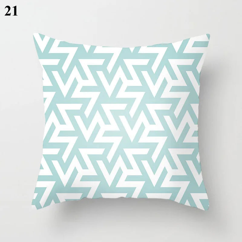 Designer Teal Green Pillow Sham with Chic Print Accent