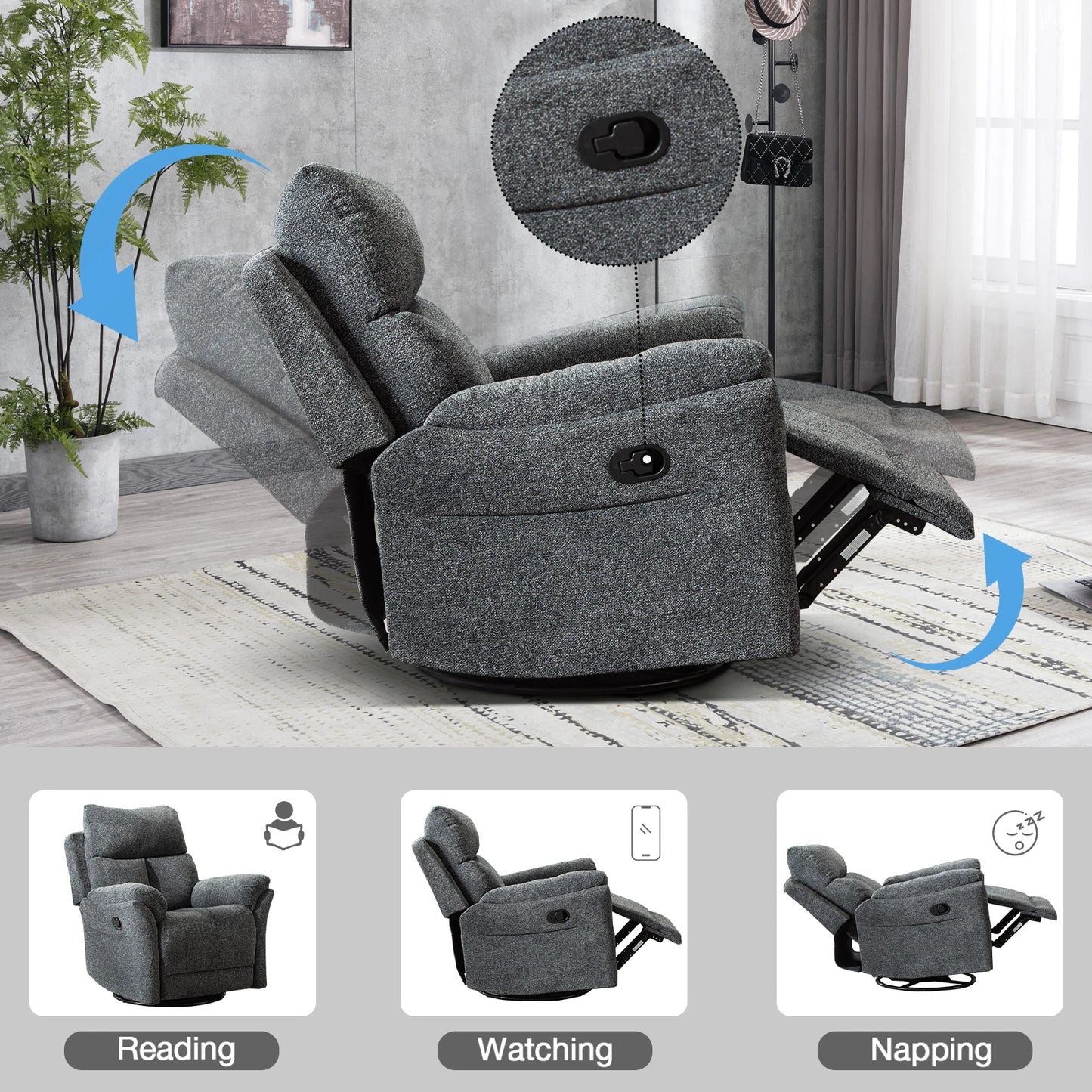 Breathable Overstuffed Recliner