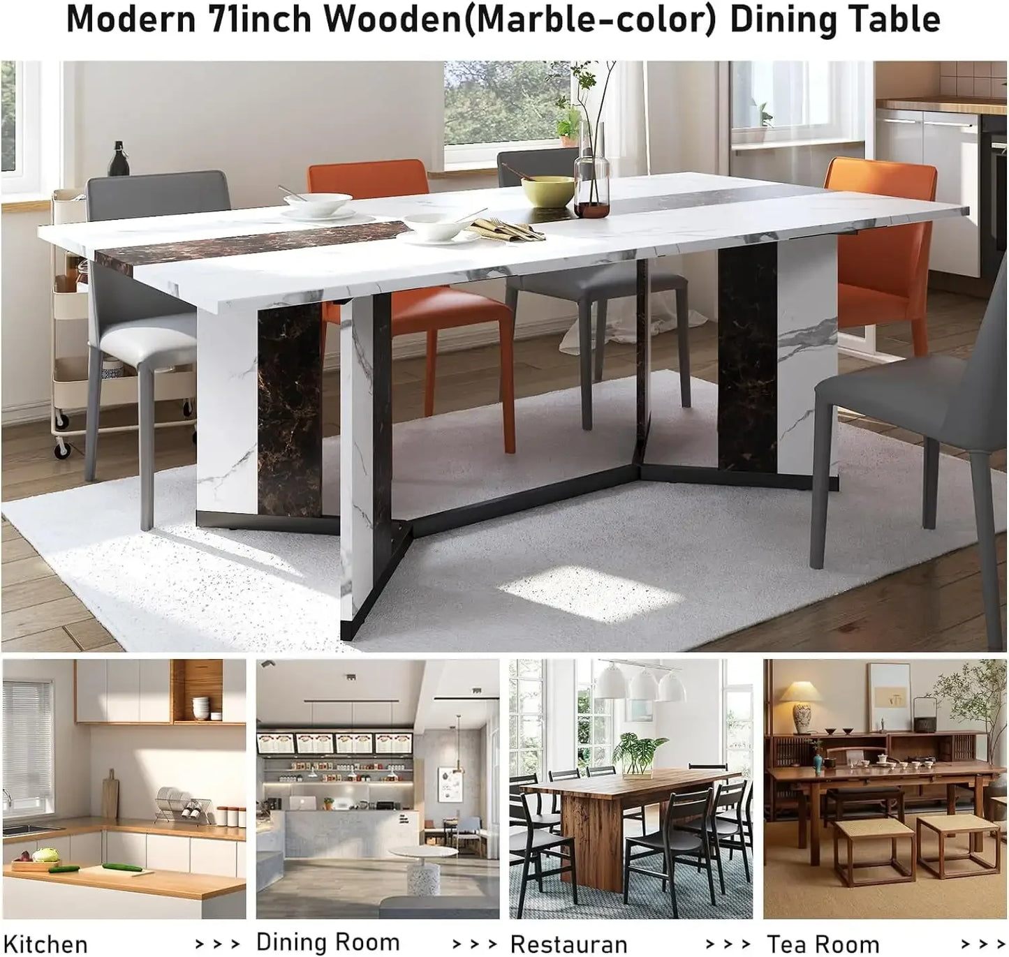 Large Marbled Dining Table