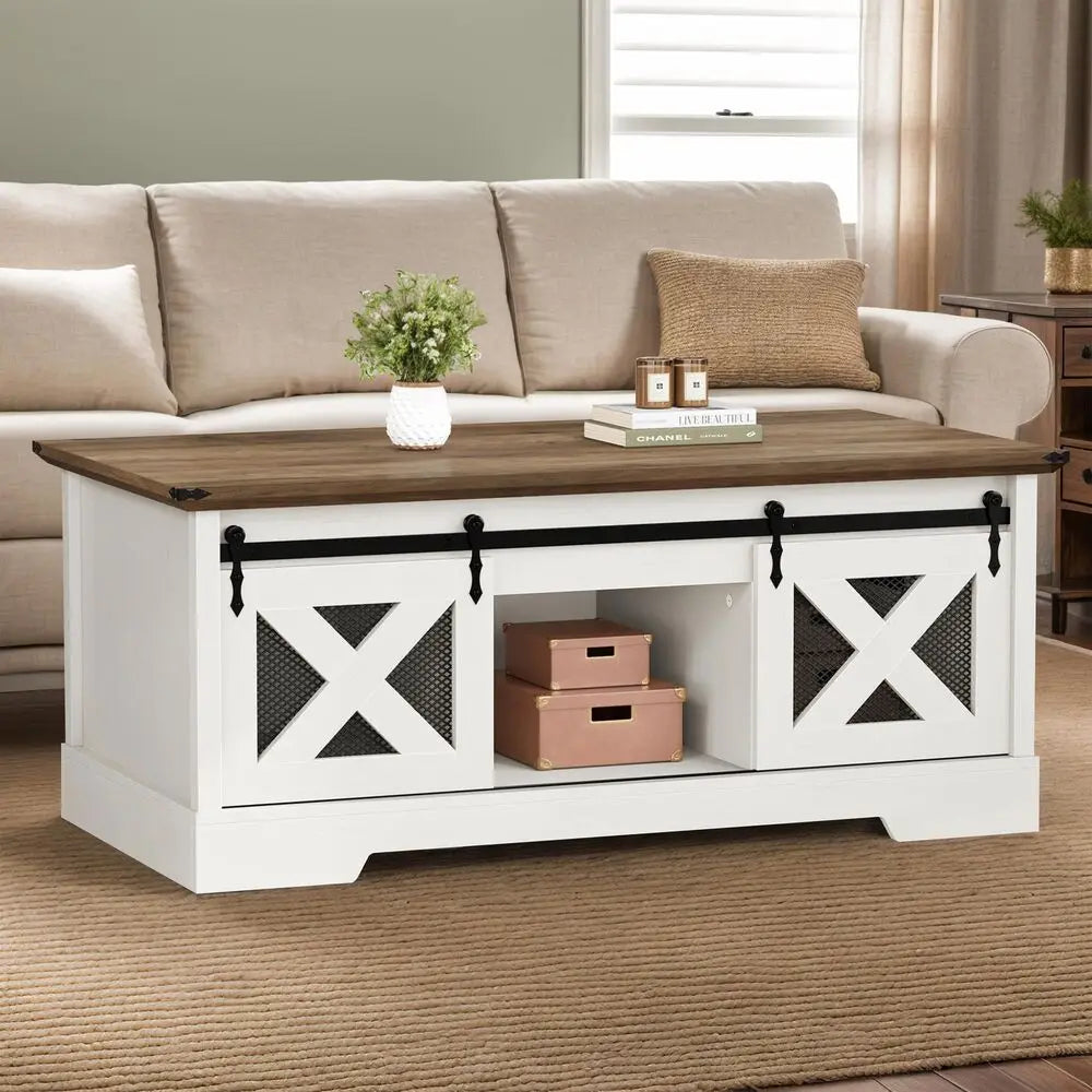 Farmhouse Coffee Table with Lift Top