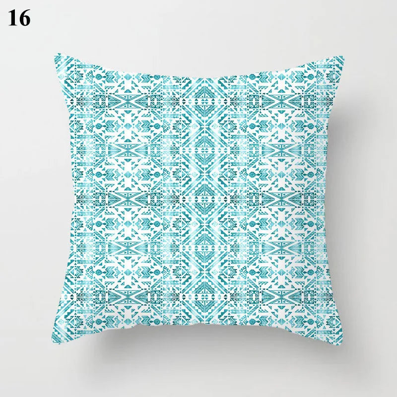 Designer Teal Green Pillow Sham with Chic Print Accent