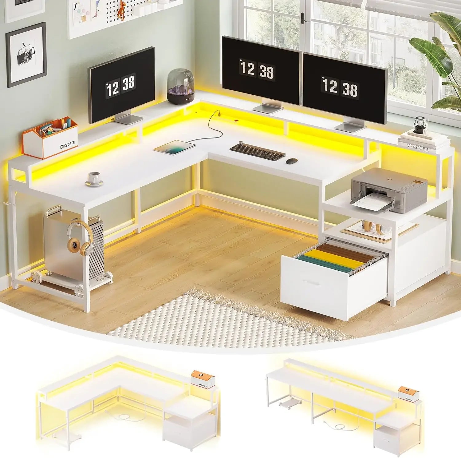 L Shaped Office or Gaming Desk - The Decor Authority