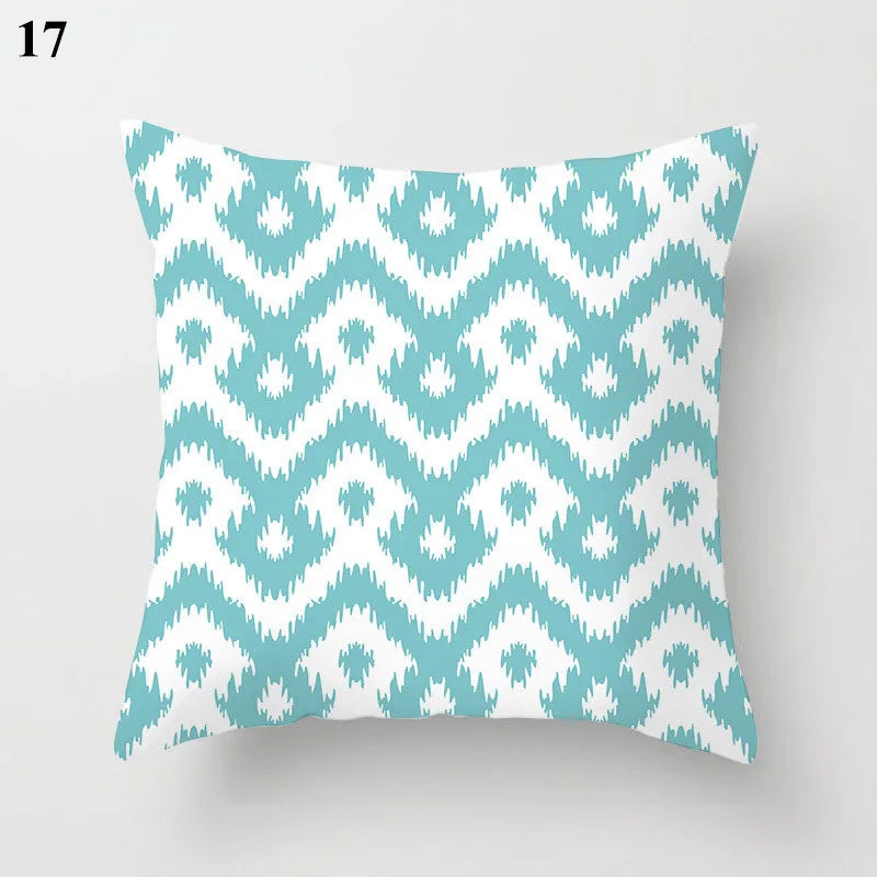 Designer Teal Green Pillow Sham with Chic Print Accent
