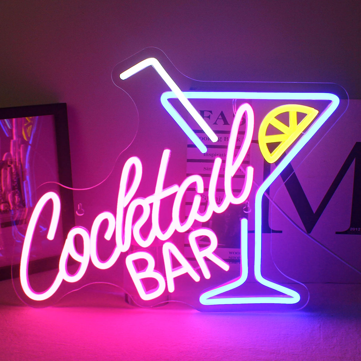 Cocktail Bar Neon Sign for a Lively Home Bar Experience - The Decor Authority