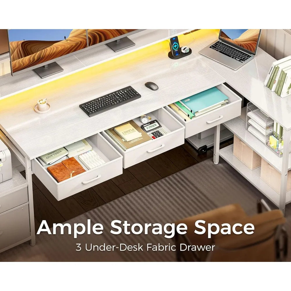 Reversible L-shaped Office and Gaming Desk
